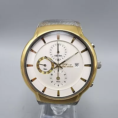 Daniel Steiger Chronograph Watch Men 42mm White Dial Rose Gold Tone Date New Bat • $49.99