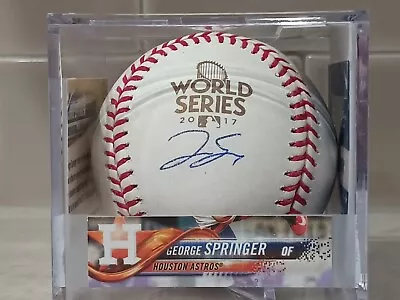 GEORGE SPRINGER Signed Official 2017 World Series Baseball -USA SM COA-17 WS MVP • £106.05