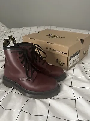 Dr Martens 101 6 Eye Boots Cherry Red Size 3 • £90