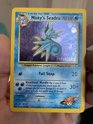 Pokémon TCG Misty's Seadra Gym Heroes 9/132 Holo Unlimited Holo Rare LP+/NM • $8.95