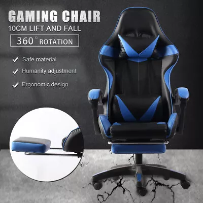 Gaming Chair Office Executive Computer Chairs Seating Racing Recliner BLUE • $108.20
