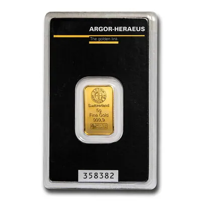 5 Gram Gold Bar - Argor-Heraeus (In Assay) • $430.47
