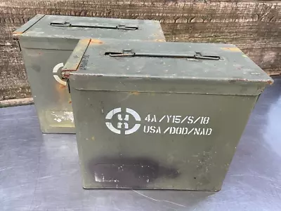 -LOT Of 2- TALL 50 Cal Ammo Can 11x5.5x9.75 PA19 Ammunition Box Military Army • $44.95