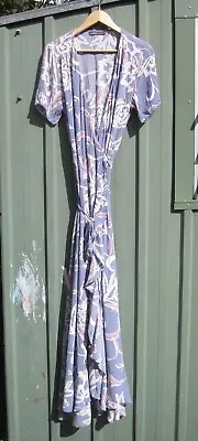 $7 • Buy MISTER ZIMI PURPLE MAXI WRAP DRESS - 12 (long...needs Height Or Heels)