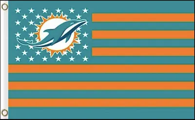 NFL Miami Dolphins Stars And Stripes Color Flag Banner 3X5 FT FAST SHIPPING • $11.99