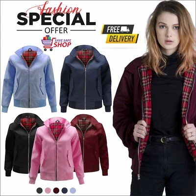 £8.99 • Buy Ladies Vintage Harrington Jacket Classic Retro Scooter 1970's Bomber Mod Coat