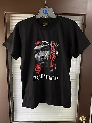 Vintage Manny Pacquiao Heart Of A Champion Boxing Tee Shirt Boxing Pacman Vtg • $54