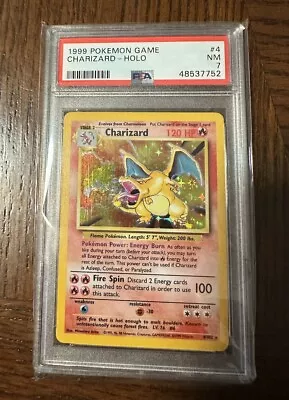 Pokemon TCG PSA 7 Base Set Charizard 4/102 Unlimited Near Mint 1999 • $300