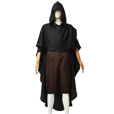 Gothic Hooded Poncho Cape Medieval Pullover Halloween Cosplay Cape Unisex • $27.99