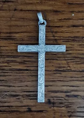 Jewellery Engraved Silver Hallmarked Large Holy Cross Pendant MJ Ltd • £55