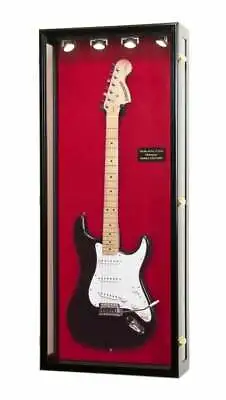 Guitar Display Case Solid Wood USA Cabinet LED Light Gibson Fender Taylor Martin • $314.99