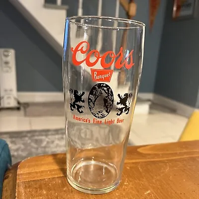 $9.99 • Buy Vtg Coors Banquet Beer Early Pub Glass Americas Fine Light Thin Pint Willi 20oz 