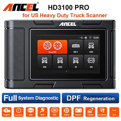 HD3100 PRO Heavy Duty Truck Scanner Diesel Full System Diagnostic Tool DPF Regen • $374.99