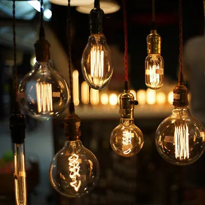 E27 Or B22 Vintage Edison Bulbs Antique Globe Tungsten Filament Light Home Decor • £5.87