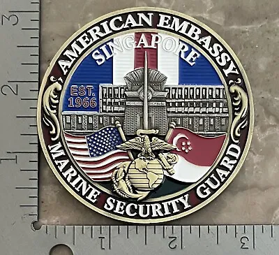 US Embassy MSG DET Marine Security Guard Singapore Challenge Coin • $120