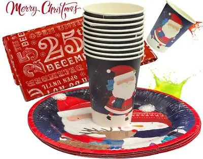£3.20 • Buy Christmas Festive Party Tableware Paper Plates Glasses Napkins Tissue Paper Xmas