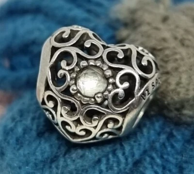 £20 • Buy Genuine Pandora Quartz April Signature Birthstone Heart Charm💕 S925 ALE
