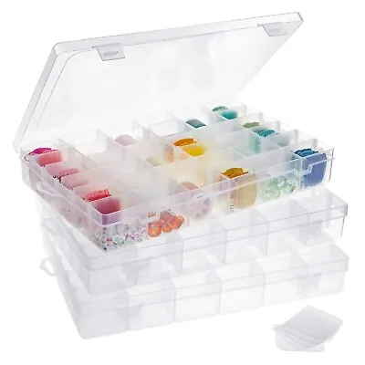 3 Pack Bead Storage Organizer Box With 36 Grids And Removable Dividers • $19.29