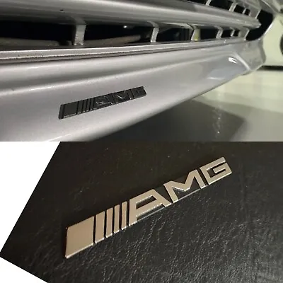 For Mercedes For Amg Front Bumper Chrome Emblem W124 E36  W210 E55 W202 C36 • $33