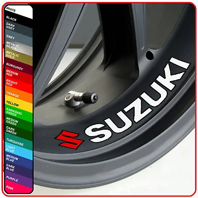 SUZUKI Inner Wheel Rim Stickers Decals - Choice Of 20 Colours - Set 4 Or 8 • £5.98