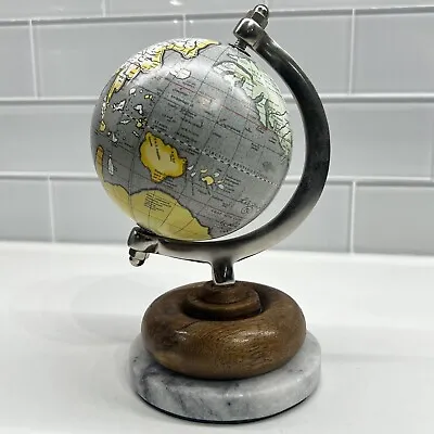 Small Desktop Globe Decoration Marble And Wood Base  • $12.74
