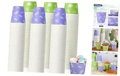  600 Pack 5 Oz Small Disposable Cups Disposable Paper Cups 5OZ-purple&green • $37.61