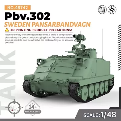 SSMODEL SS48742 1/48 Military Model Kit Sweden Pansarbandvagn Pbv.302 WoT WAR • $27.99