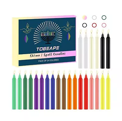 Tobeape Spell Chime Candles 24 Pcs Colored Candles 4  Tall Unscented Mini Ta... • $20.64