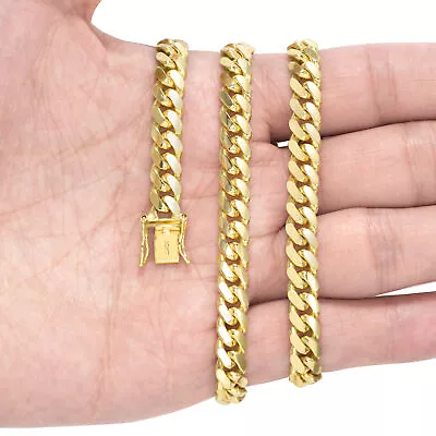 10K Yellow Gold Solid 2.7mm-10mm Miami Cuban Link Chain Pendant Necklace 18 -30  • $4213.99