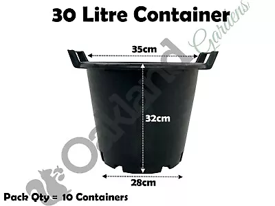 Heavy Duty 30 Litre Plastic Plant Pot With Handles Tubs Potato Container | X 10 • £34.95