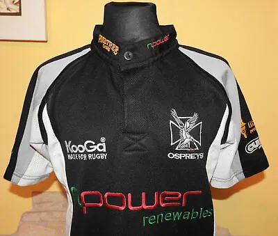 Ospreys Welsh Rugby Union Kooga Black Shirt Child Size LB • £14.50