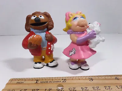 Vintage Miss Piggy Poodle Rowlf Football Figure 3  PVC Muppet 1990  Skirt Dog • $18.50