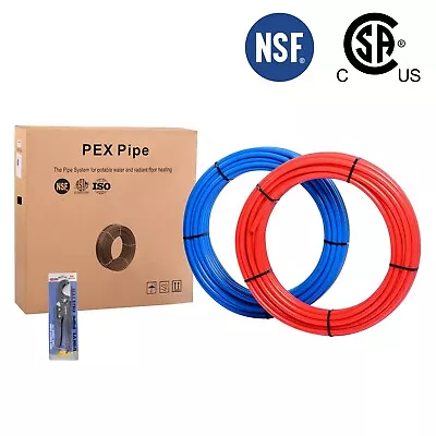 EFIELD 1/2  Pex Pipe 2 RollsX50ft (100ft)  Red &Blue For PotableHot/Cold Water • $48.85