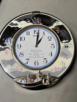 Vintage Seiko Melodies N Motion Wall Working Clock Beauty & The Beast 1997 14  • $45