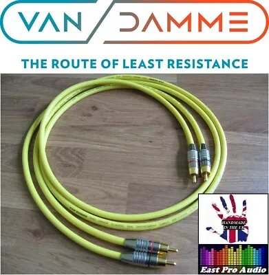 1m Pair - Van Damme RCA Phono Cables - Pro Grade Silver Plated Pure OFC • £13.50