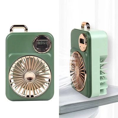 $13.29 • Buy Mini USB Desk Fan With Clock 2 Speeds For Outdoor Car Camping Golf Summer