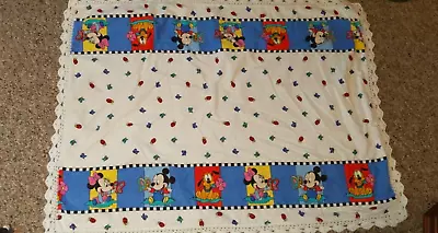 Vintage Disney Baby Blanket Mickey Mouse Minnie Mouse And Pluto • $20