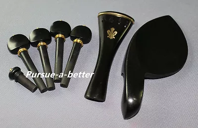 1 Set New High Quality 4/4 Ebony Violin Accessories Inlaid Copper Flower • $14.24