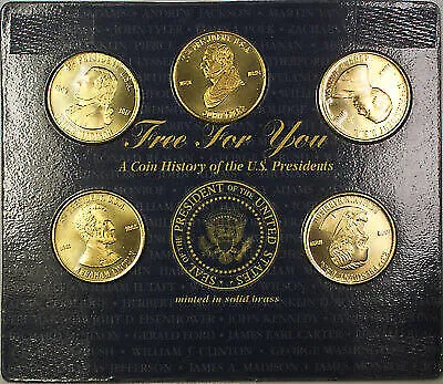 1997 Readers Digest 5 U.S. Presidents Brass Medals History Set • $5.50
