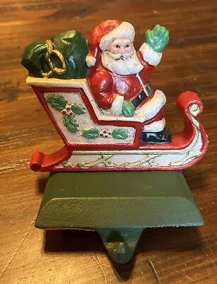 MIDWEST Of Cannon Falls Santa In Sleigh Cast Iron CHRISTMAS STOCKING HOLDER   • $30