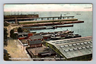 $11.99 • Buy Newport News, VA-Virginia, C&O Pier & Warehouses, Whiskey Ad, Vintage Postcard
