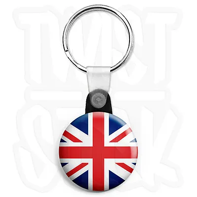 Union Jack Flag - 25mm British Mod Keyring Button Badge With Zip Pull Option • £2.49