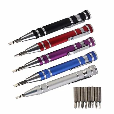 8 In 1 Pocket Precision Mini Screwdriver Pen Multi-purpose DIY Repair. UK Seller • £3.73