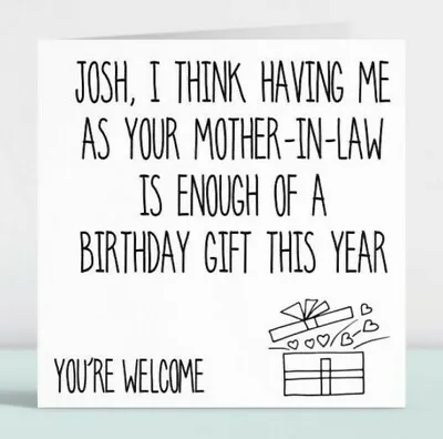 Personalised Funny Happy Birthday Card Gift For Her Him Daughter Son In Law 154 • £3.49