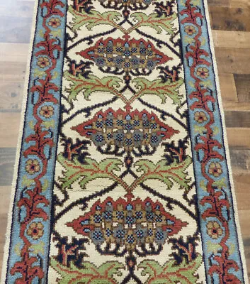 $260.63 • Buy 2'7 X10' New William Morris Hand Knotted Wool Arts & Crafts Oriental Area Rug