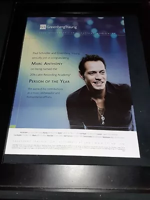 Marc Anthony Latin Grammys Person Of The Year Rare Promo Poster Ad Framed! • $52.08