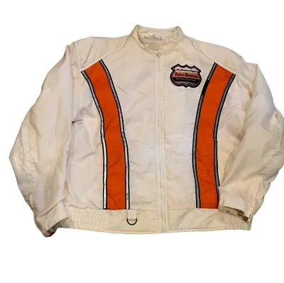 Harley Davidson USA Biker Design Men’s White/Orange Jacket Size XL • $49.99