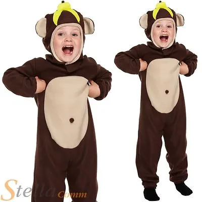Toddler Monkey Costume Child Animal Boys Girls Fancy Dress Outfit Age 2-3 • £8.49