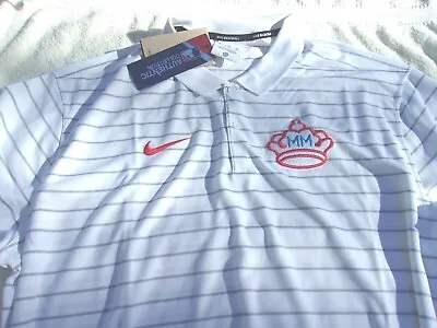 NWT Nike Dri Fit Polo White Stripes Miami Marlins Men's L XL MLB Logo • $29.99