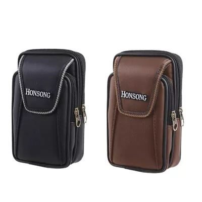Vintage Leather Waist Bag Belt Carry Phone Pouch For Case Small Wal • £7.34
